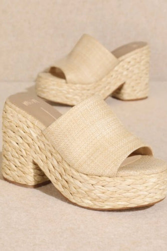 Braided Raffia Heel