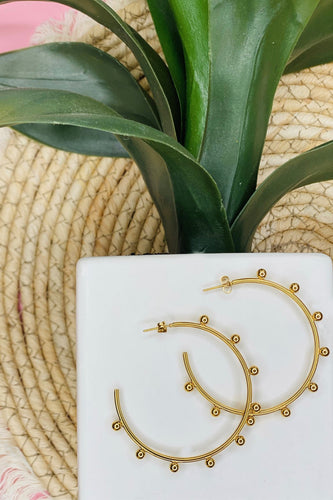 Dotted Gold Hoops