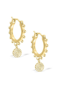 Gold Charm Hoop Earrings