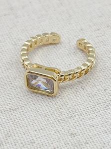 Square Chain Diamond Ring